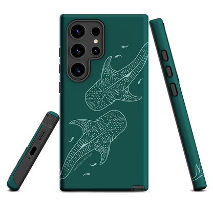 Samsung Phone Case -  Whale Sharks Outline Emerald