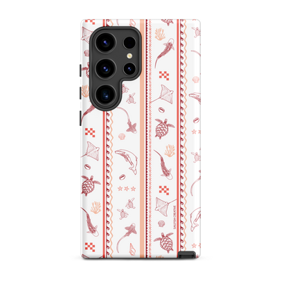Samsung Phone Case - Candy Stripes Coral