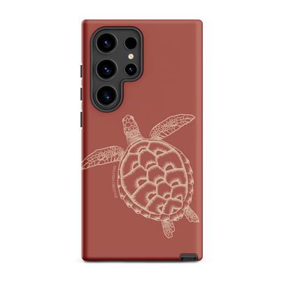 Samsung Phone Case -  Turtle Outline Rusty Coral