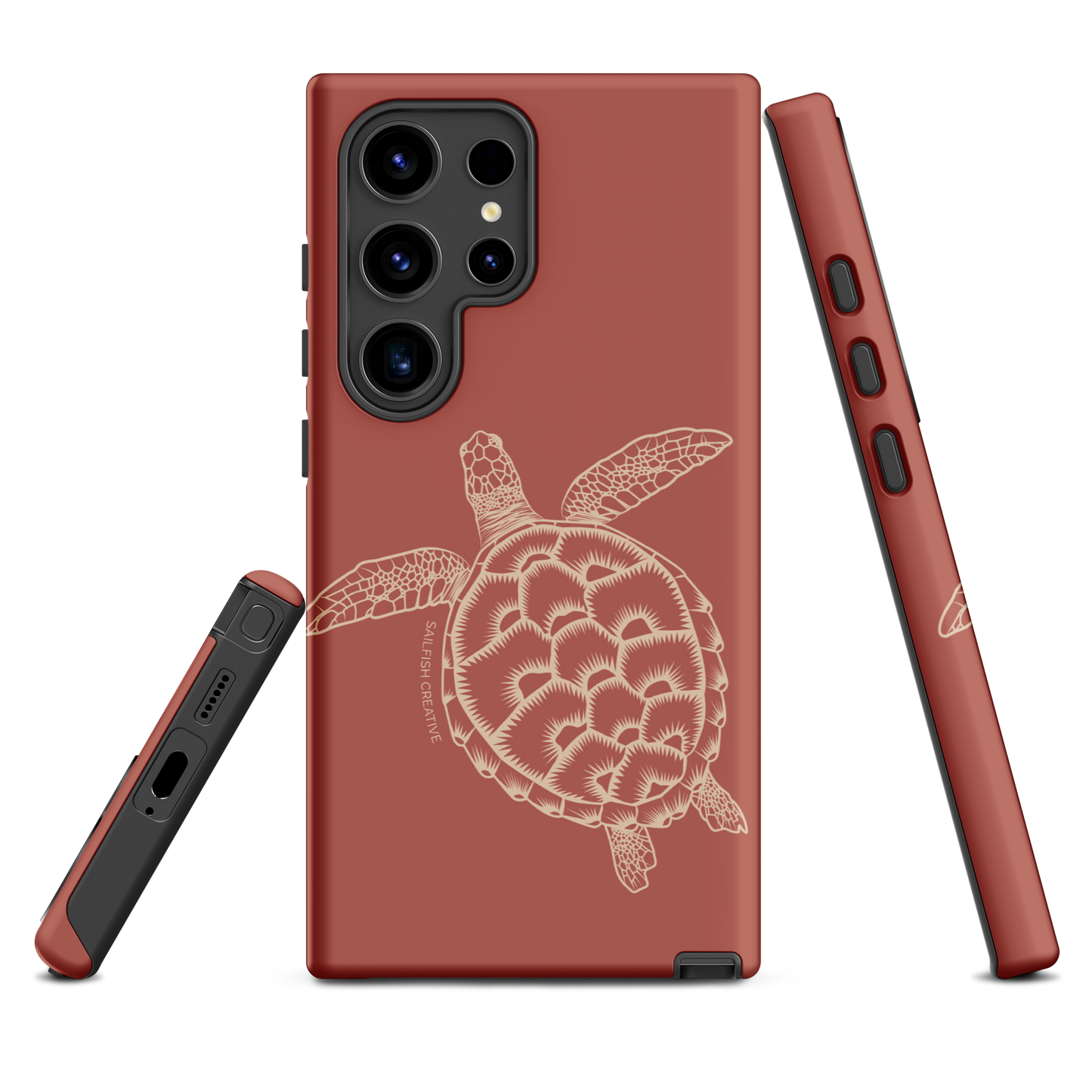 Samsung Phone Case -  Turtle Outline Rusty Coral