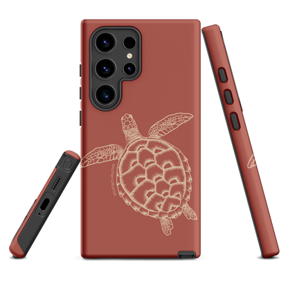 Samsung Phone Case -  Turtle Outline Rusty Coral