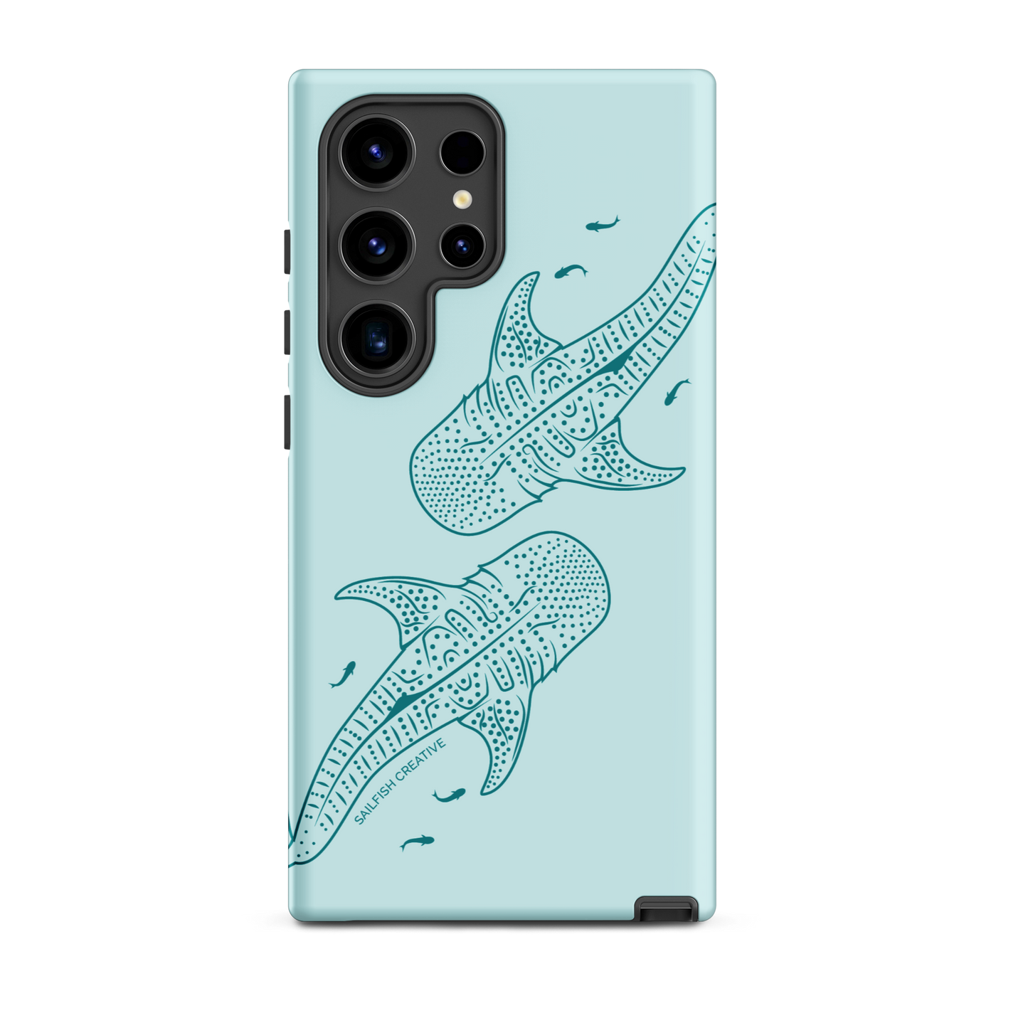 Samsung Phone Case -  Whale Sharks Outline Teal