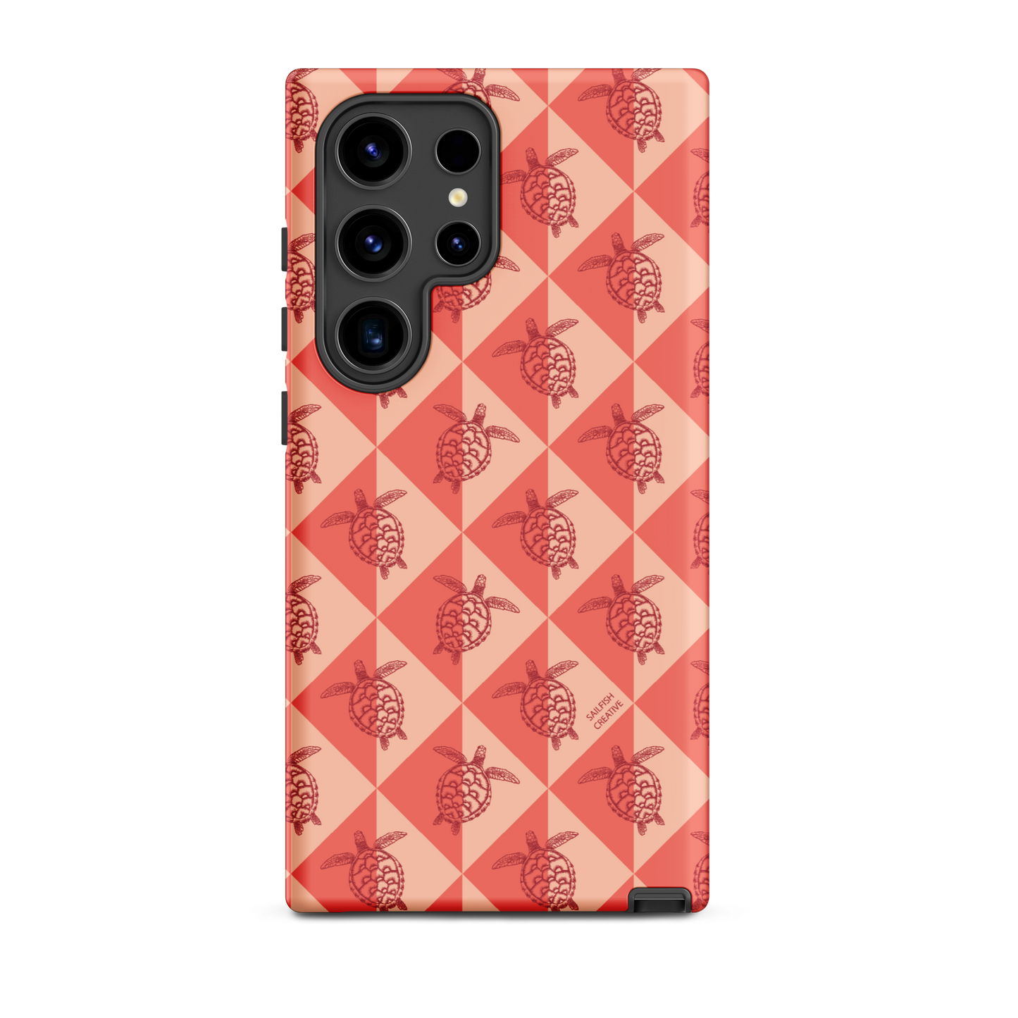 Samsung Phone Case -  Turtle Diamonds Coral
