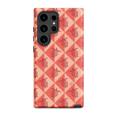 Samsung Phone Case -  Turtle Diamonds Coral