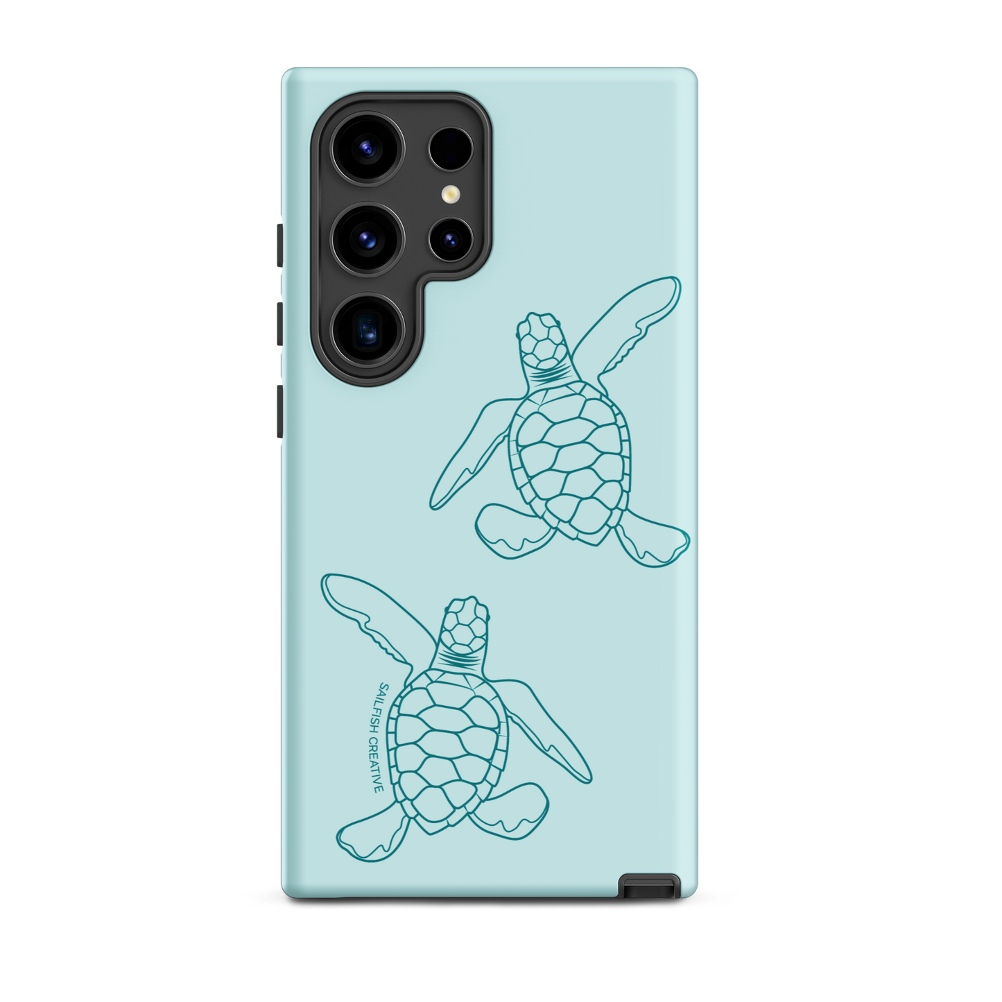 Samsung Phone Case -  Turtle Hatchlings Outline Teal
