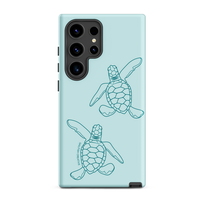 Samsung Phone Case -  Turtle Hatchlings Outline Teal