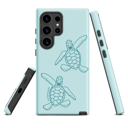 Samsung Phone Case -  Turtle Hatchlings Outline Teal