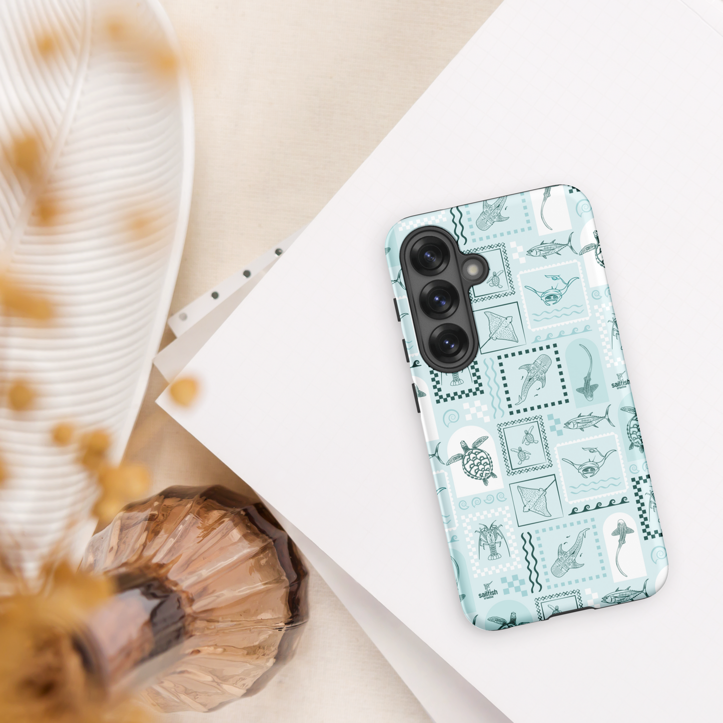Samsung Tough Case - Arches Print Teal