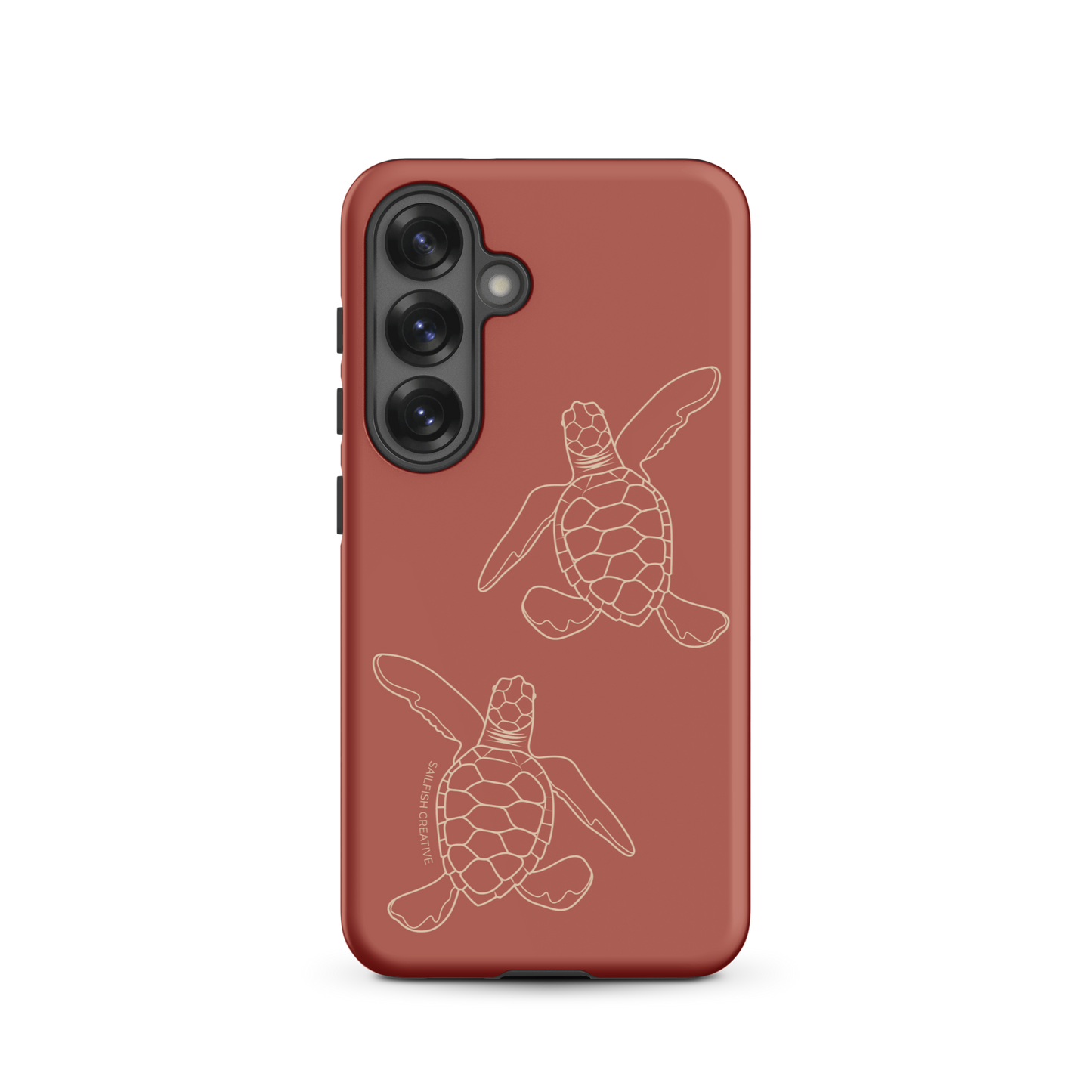 Samsung Phone Case -  Turtle Hatchlings Outline Rusty Coral