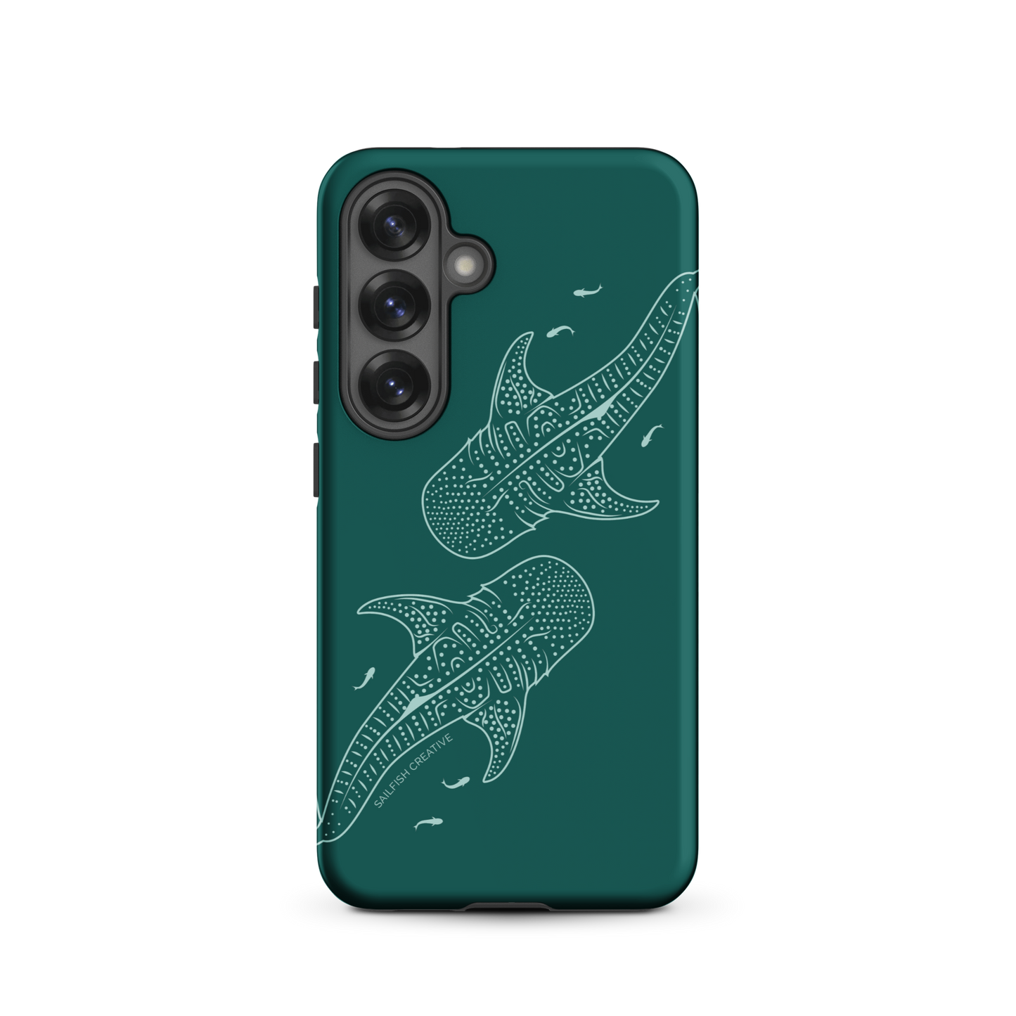 Samsung Phone Case -  Whale Sharks Outline Emerald