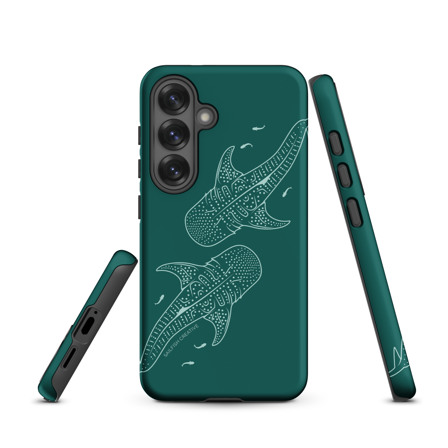 Samsung Phone Case -  Whale Sharks Outline Emerald
