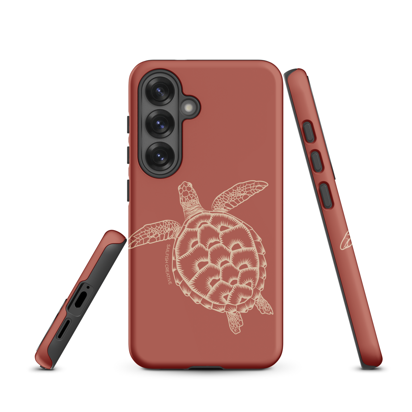 Samsung Phone Case -  Turtle Outline Rusty Coral