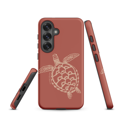 Samsung Phone Case -  Turtle Outline Rusty Coral