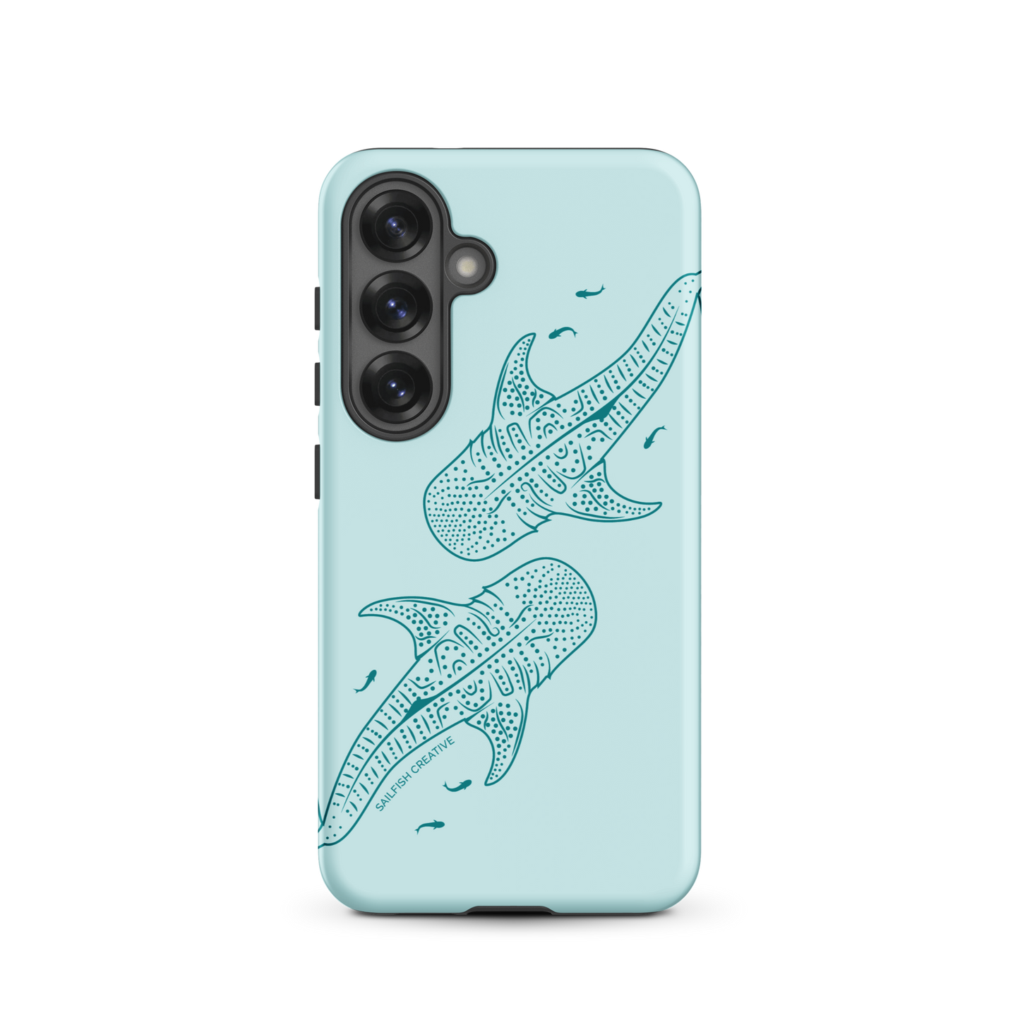 Samsung Phone Case -  Whale Sharks Outline Teal