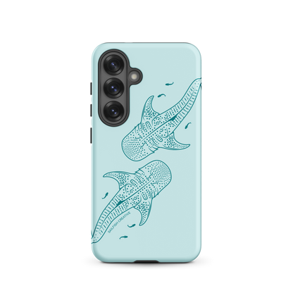 Samsung Phone Case -  Whale Sharks Outline Teal
