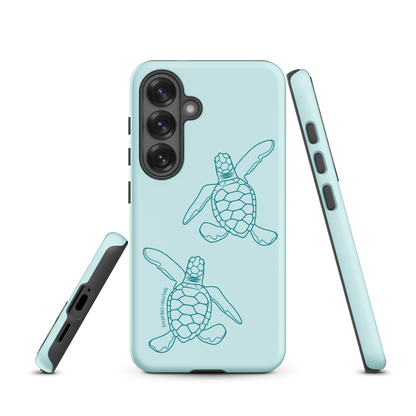 Samsung Phone Case -  Turtle Hatchlings Outline Teal