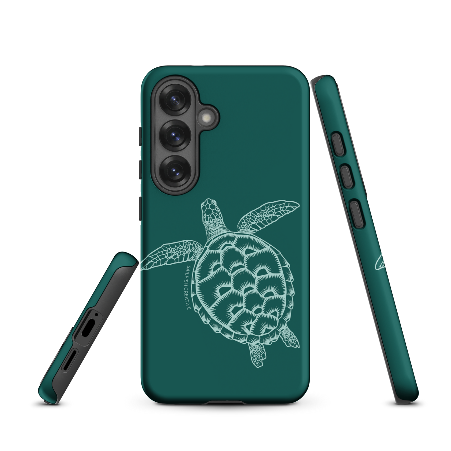 Samsung Phone Case -  Turtle Outline Emerald