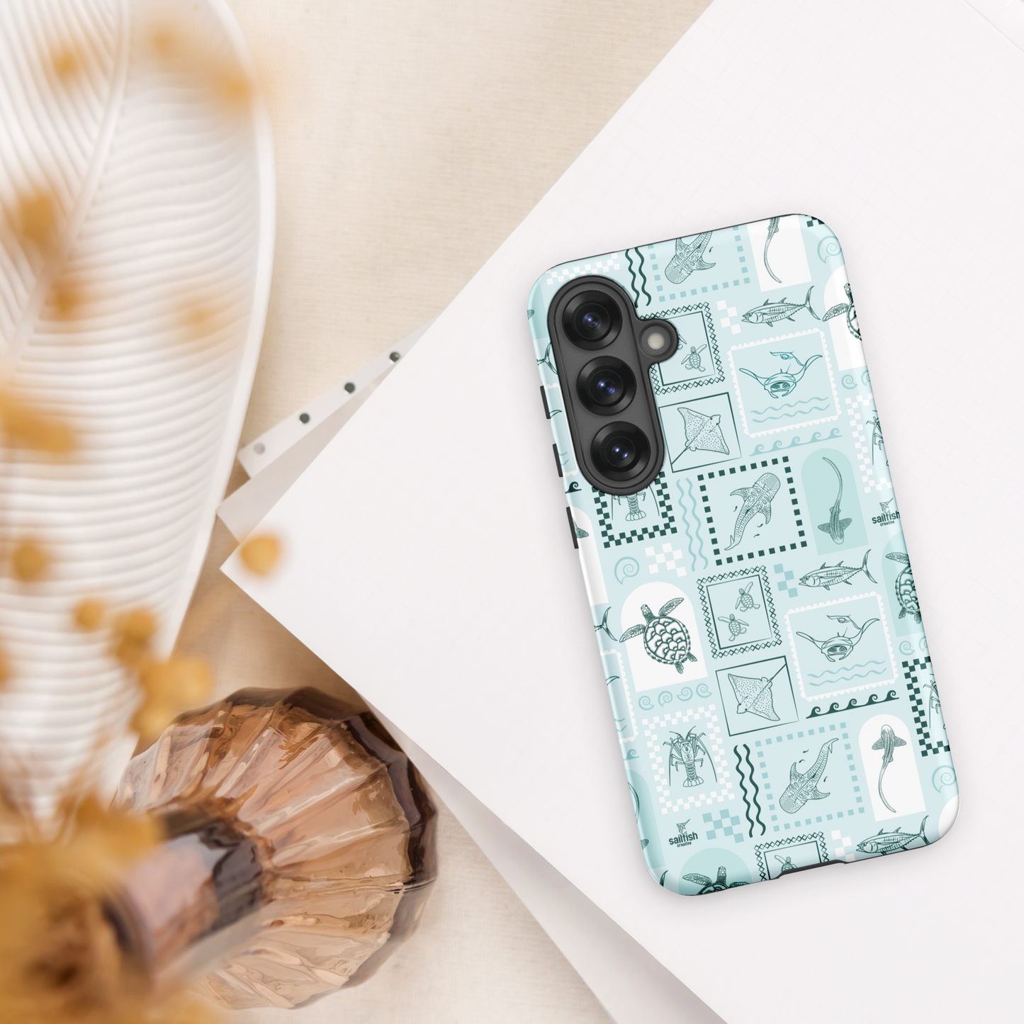 Samsung Tough Case - Arches Print Teal