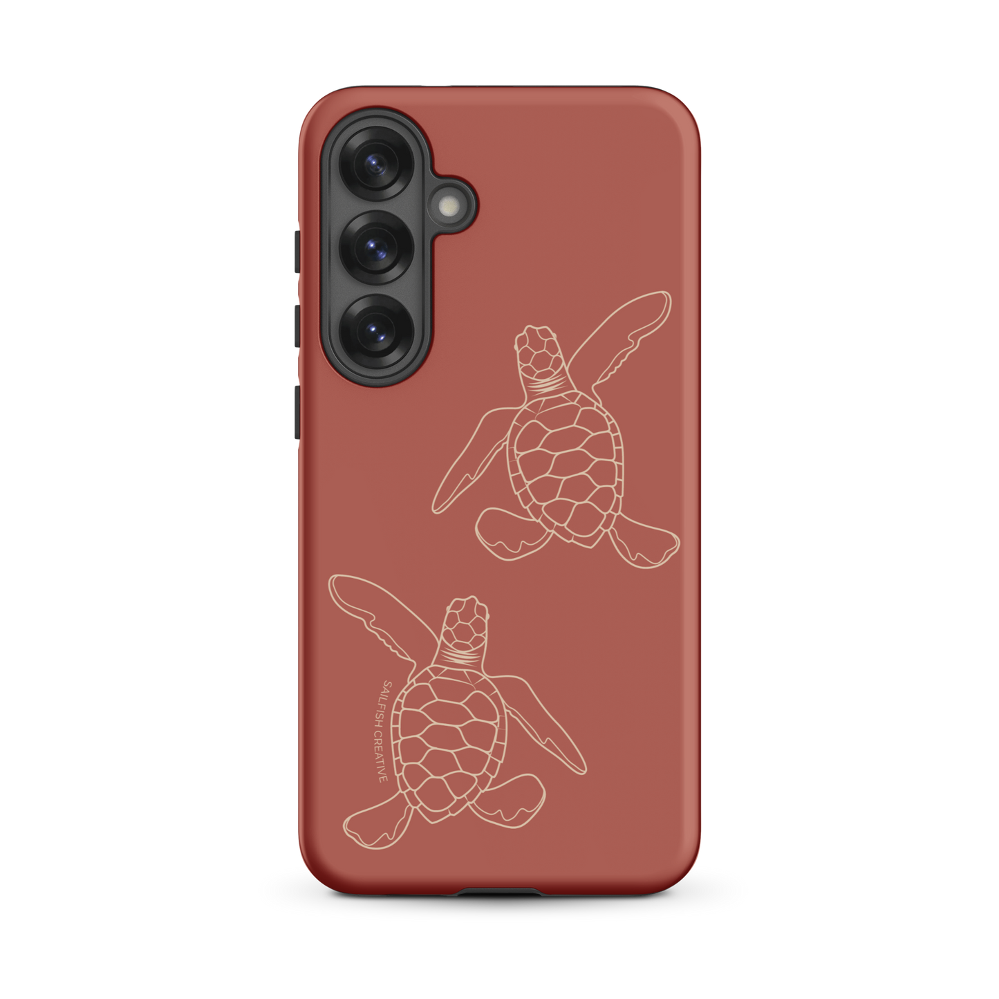 Samsung Phone Case -  Turtle Hatchlings Outline Rusty Coral