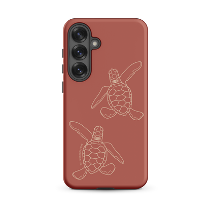 Samsung Phone Case -  Turtle Hatchlings Outline Rusty Coral
