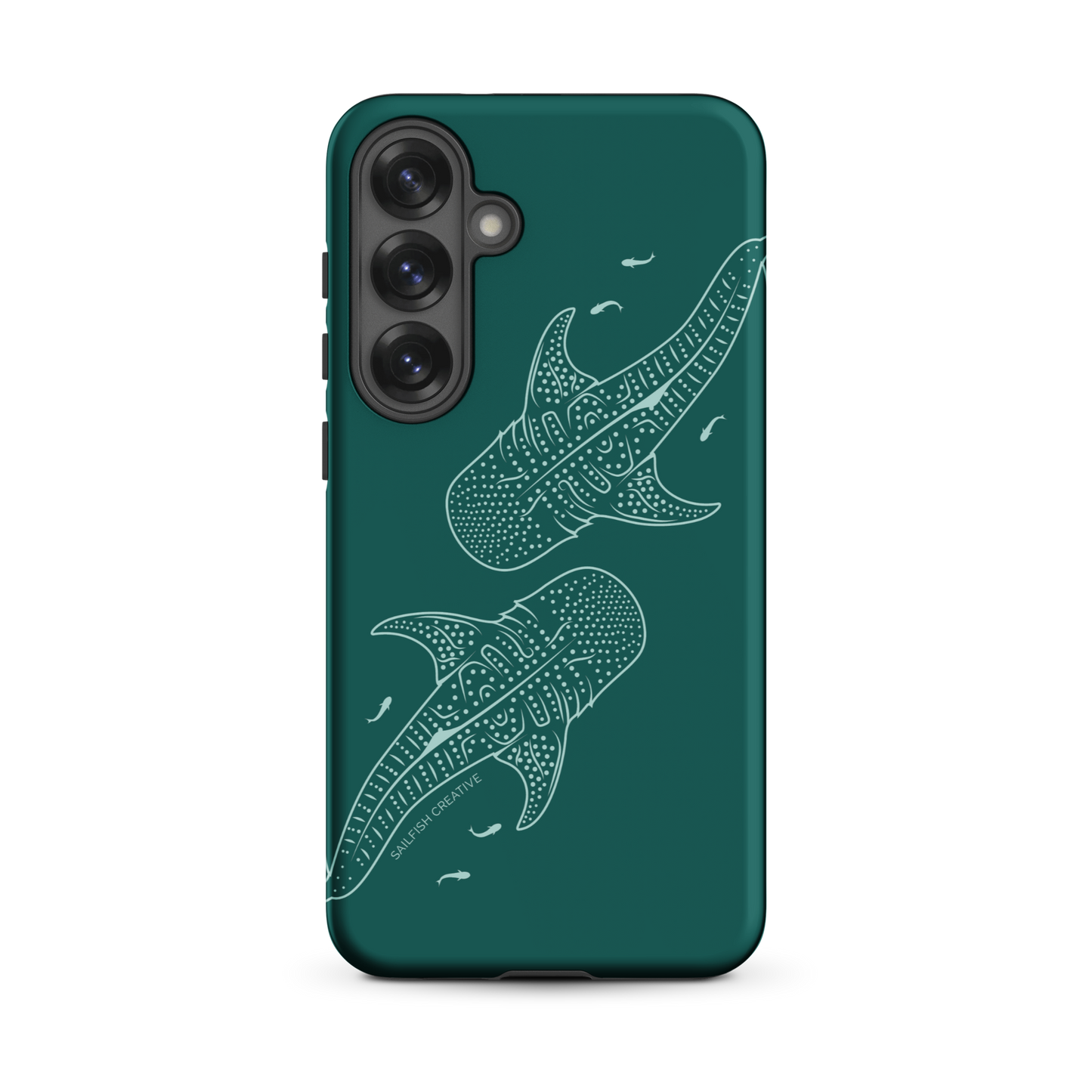 Samsung Phone Case -  Whale Sharks Outline Emerald