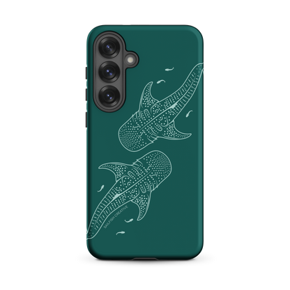 Samsung Phone Case -  Whale Sharks Outline Emerald