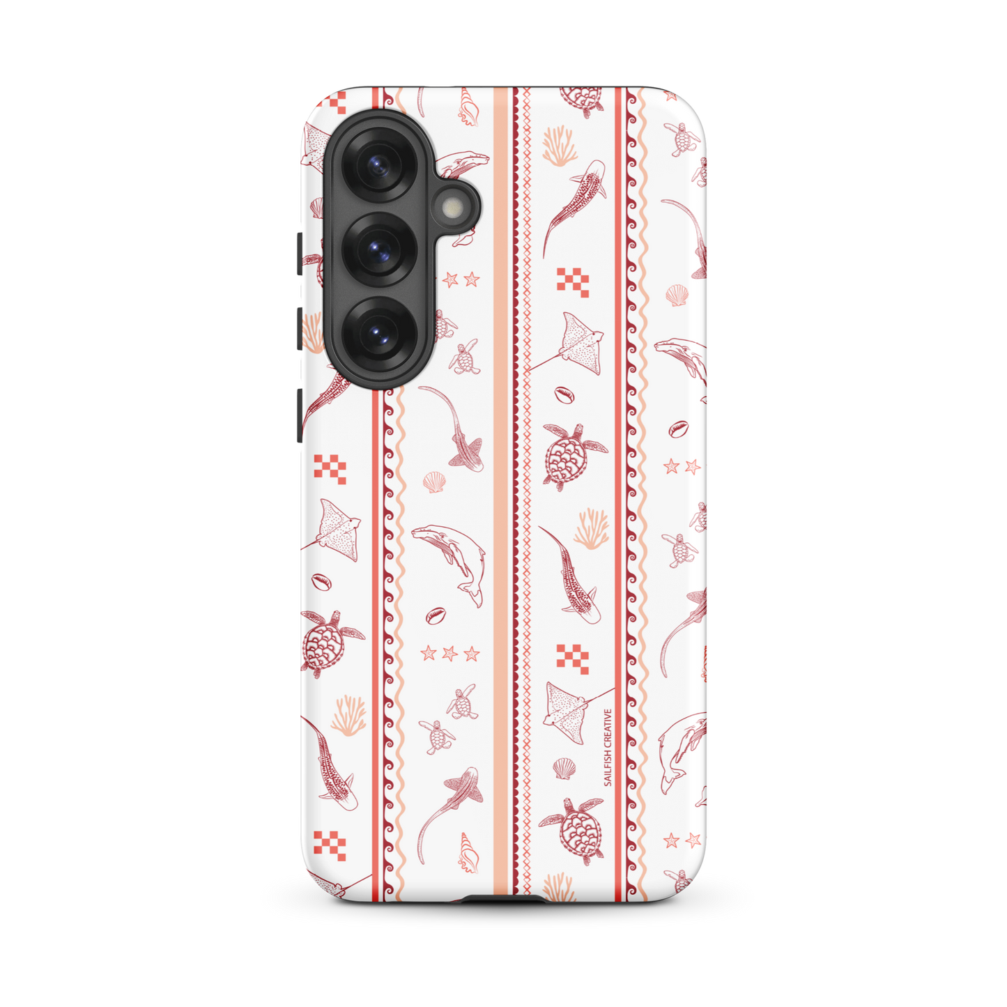 Samsung Phone Case - Candy Stripes Coral