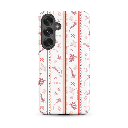 Samsung Phone Case - Candy Stripes Coral