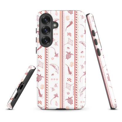Samsung Phone Case - Candy Stripes Coral