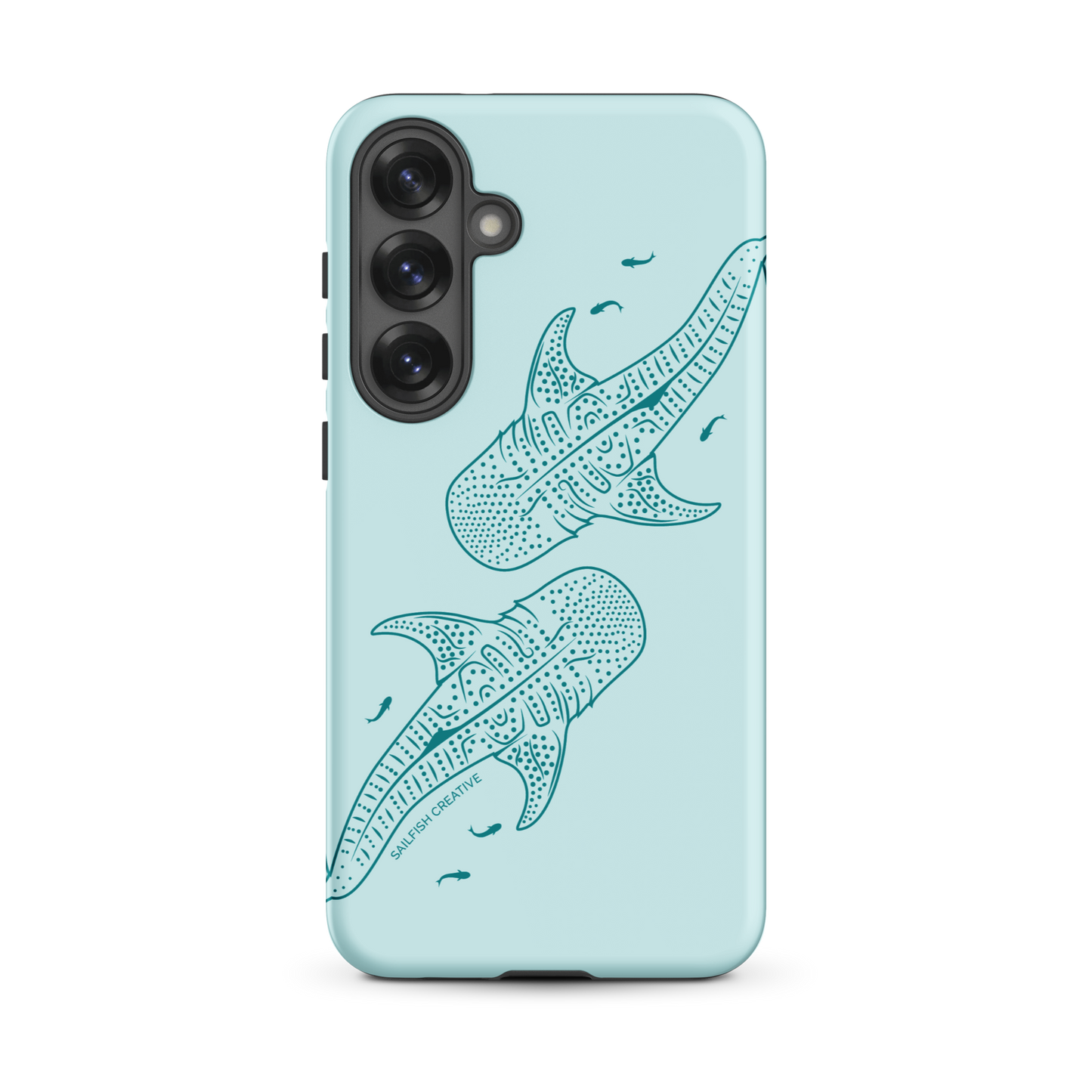 Samsung Phone Case -  Whale Sharks Outline Teal