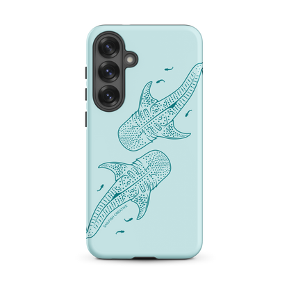 Samsung Phone Case -  Whale Sharks Outline Teal