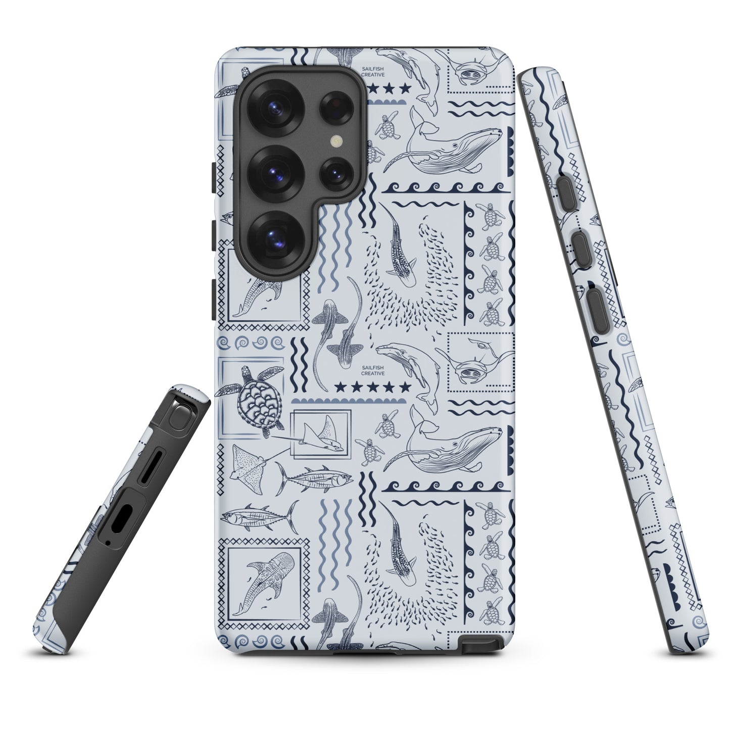 Samsung Tough Case - Busy Print Overcast Blue