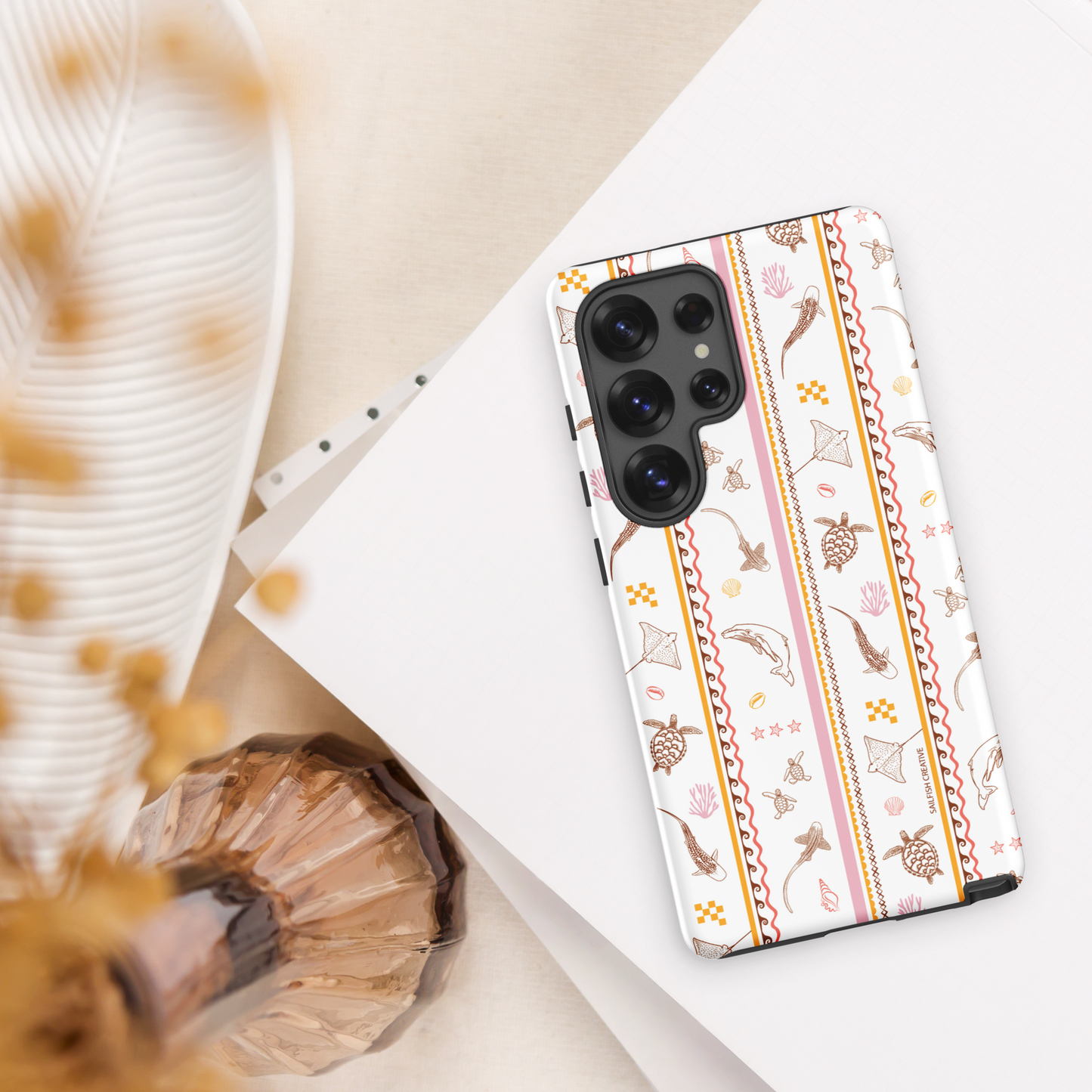 Samsung Phone Case - Candy Stripes on White