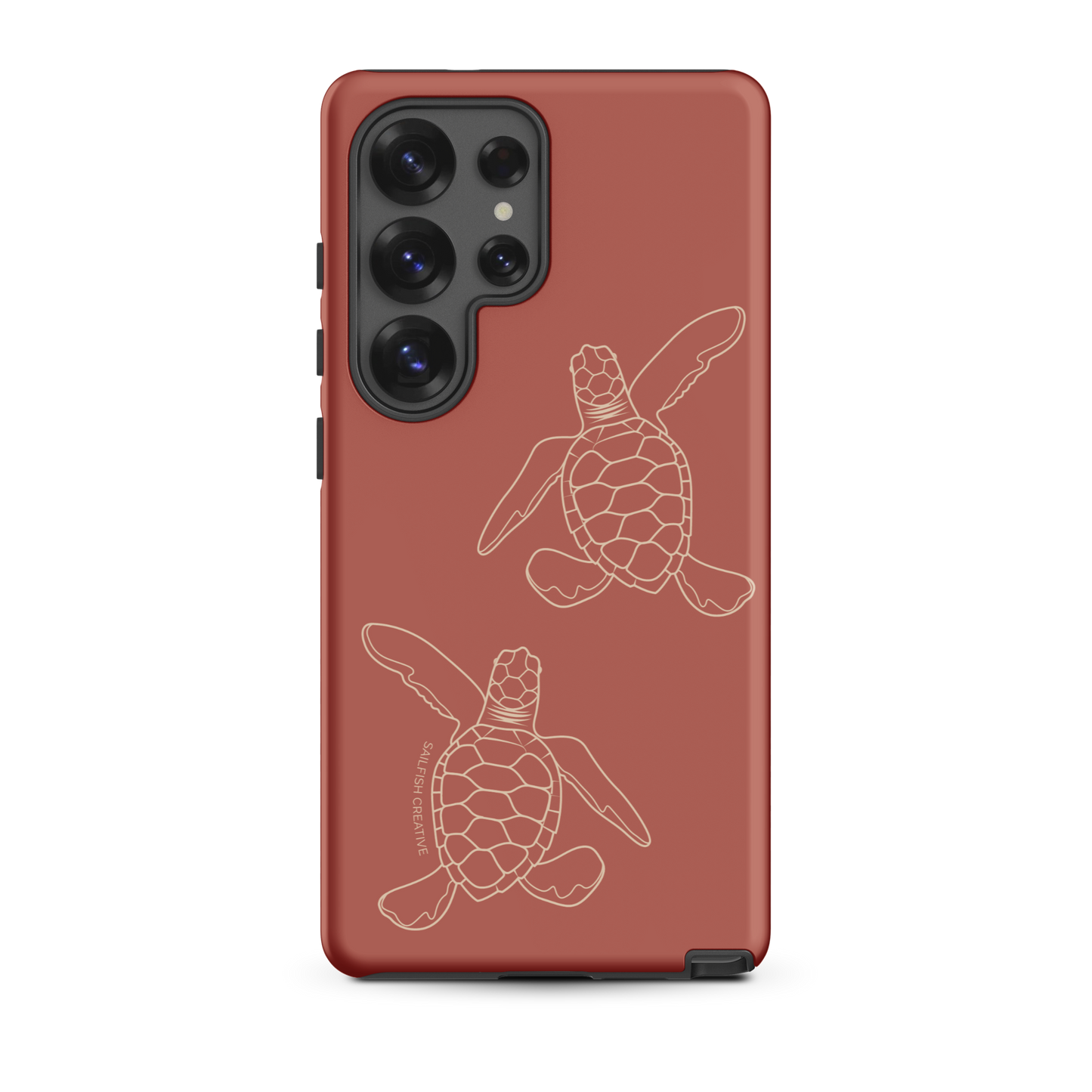 Samsung Phone Case -  Turtle Hatchlings Outline Rusty Coral
