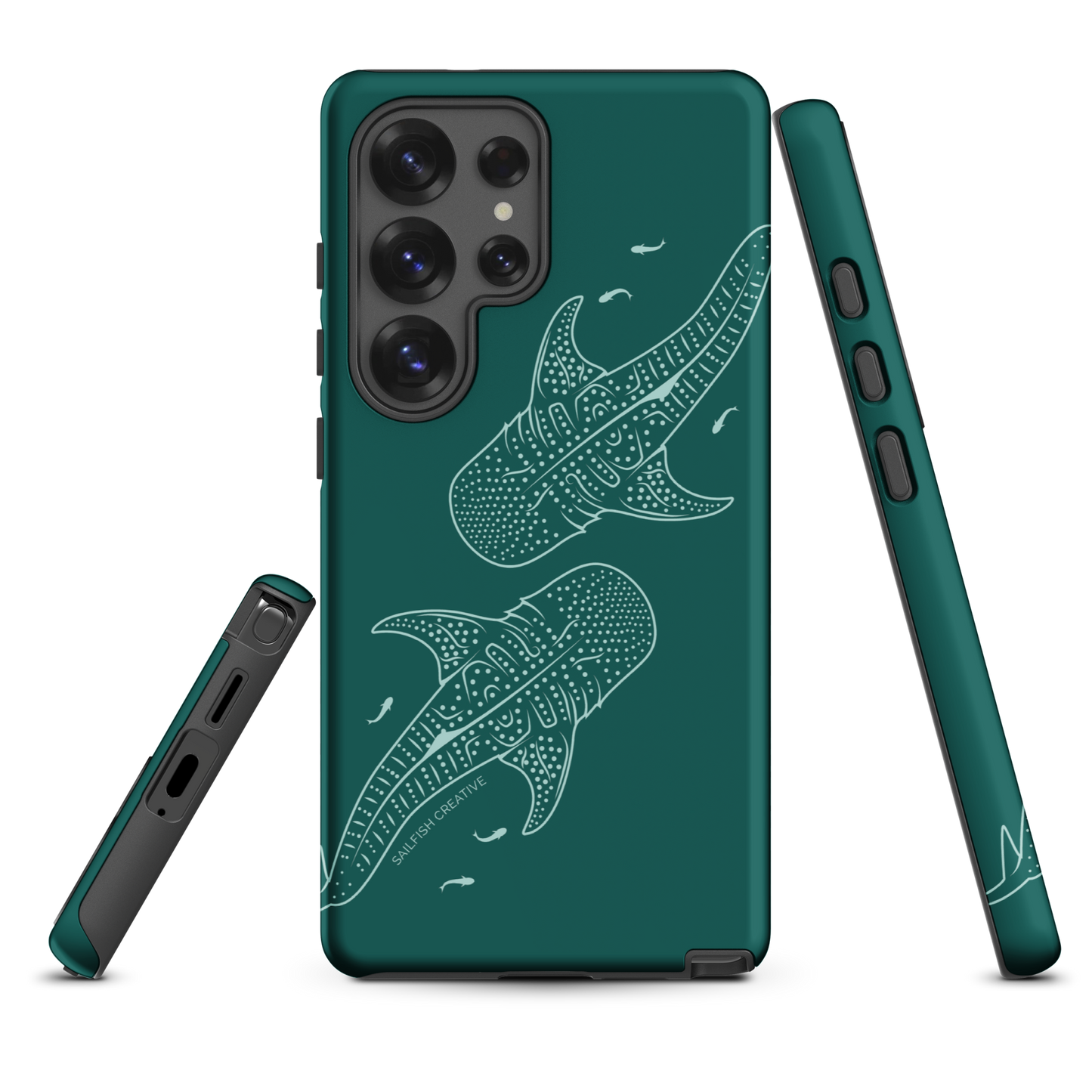 Samsung Phone Case -  Whale Sharks Outline Emerald