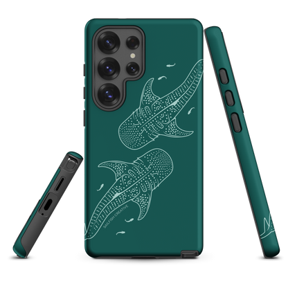 Samsung Phone Case -  Whale Sharks Outline Emerald