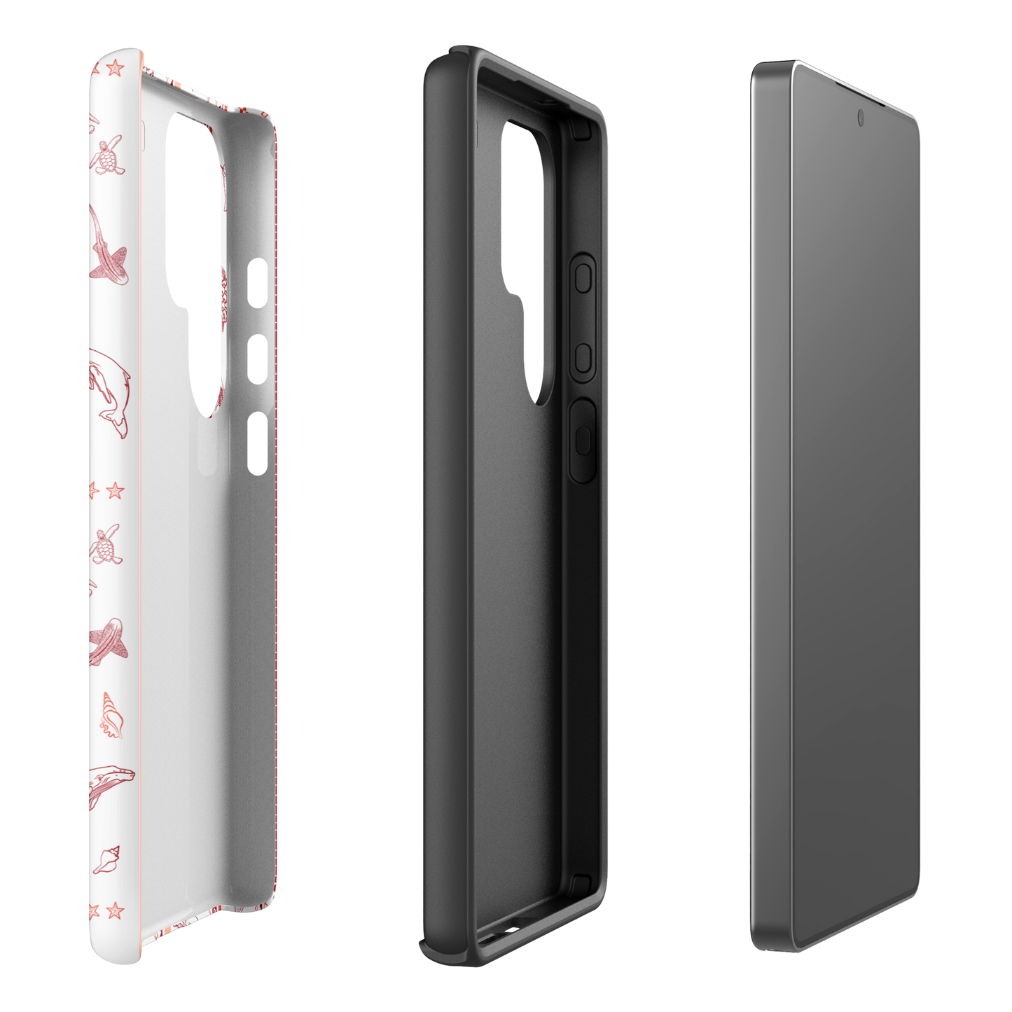 Samsung Phone Case - Candy Stripes Coral