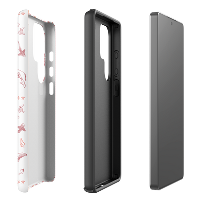 Samsung Phone Case - Candy Stripes Coral