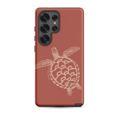 Samsung Phone Case -  Turtle Outline Rusty Coral