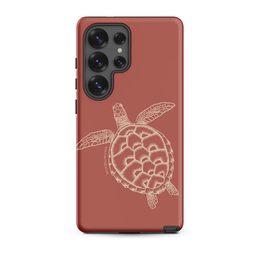 Samsung Phone Case -  Turtle Outline Rusty Coral