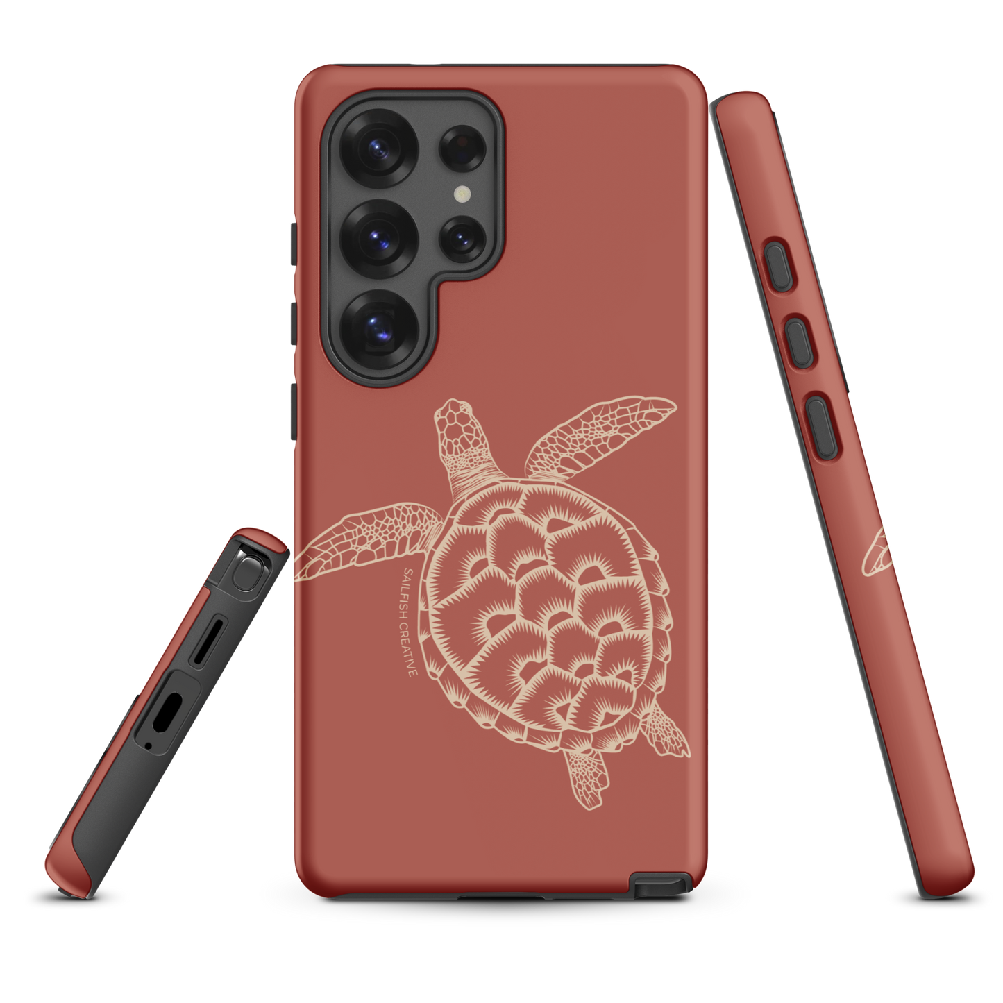 Samsung Phone Case -  Turtle Outline Rusty Coral