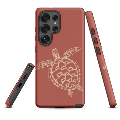 Samsung Phone Case -  Turtle Outline Rusty Coral