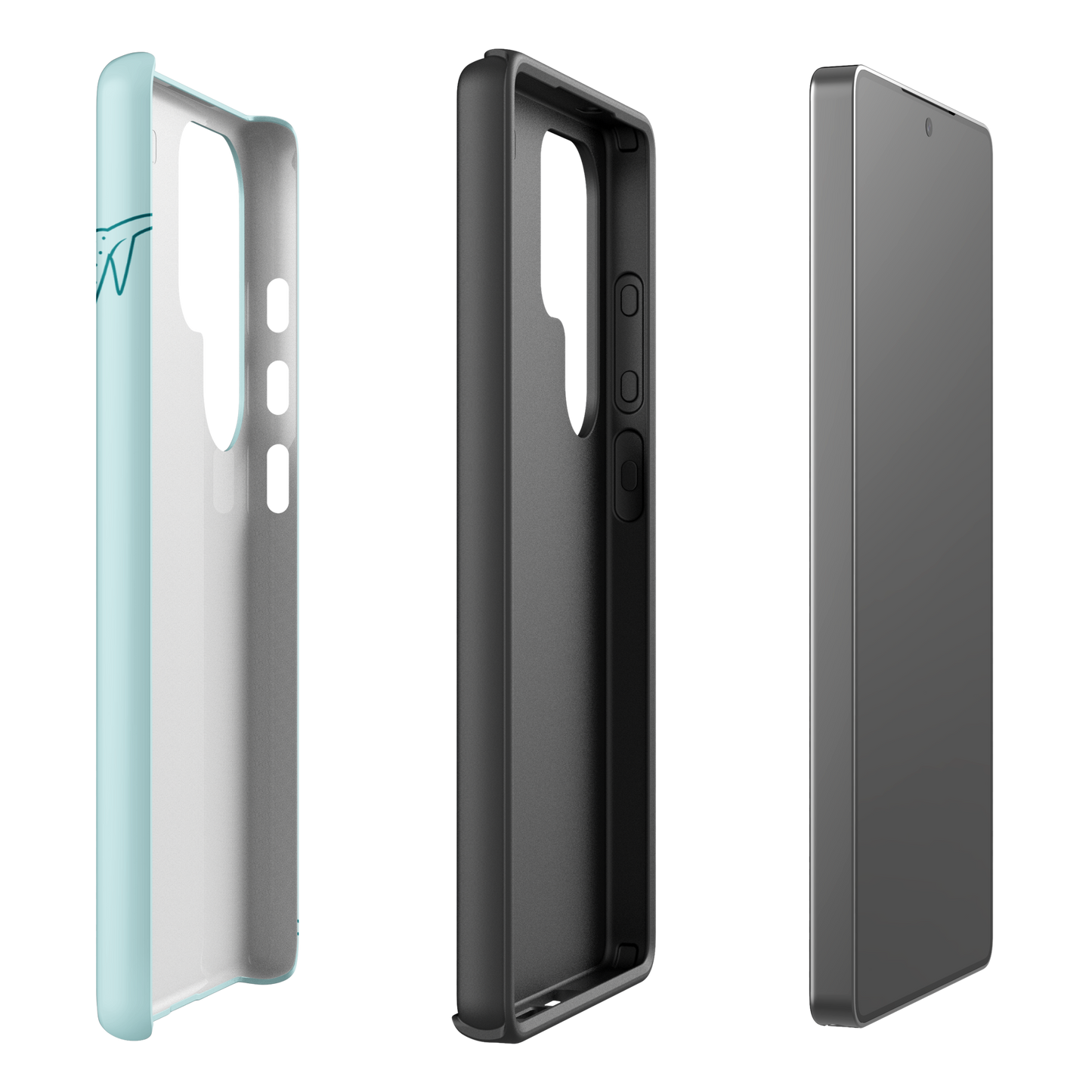 Samsung Phone Case -  Whale Sharks Outline Teal