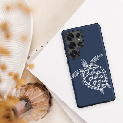 Samsung Phone Case -  Turtle Outline Navy