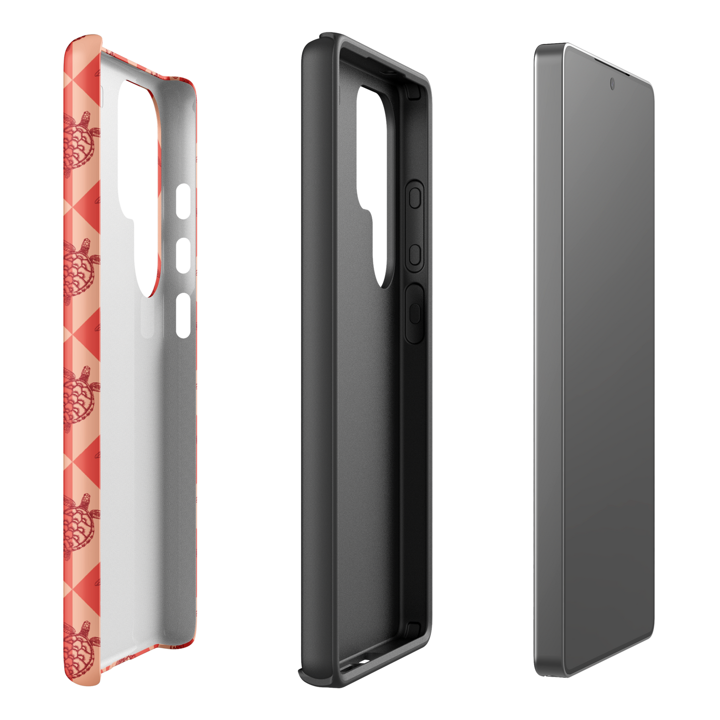 Samsung Phone Case -  Turtle Diamonds Coral