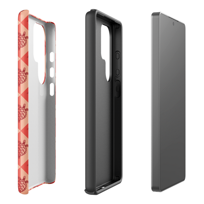 Samsung Phone Case -  Turtle Diamonds Coral