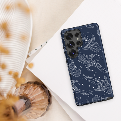 Samsung Phone Case - Whale Sharks Pattern Navy