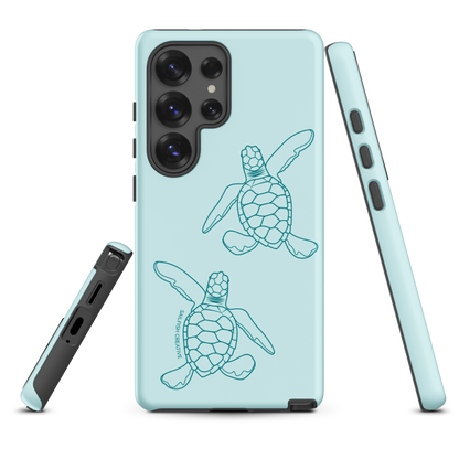 Samsung Phone Case -  Turtle Hatchlings Outline Teal