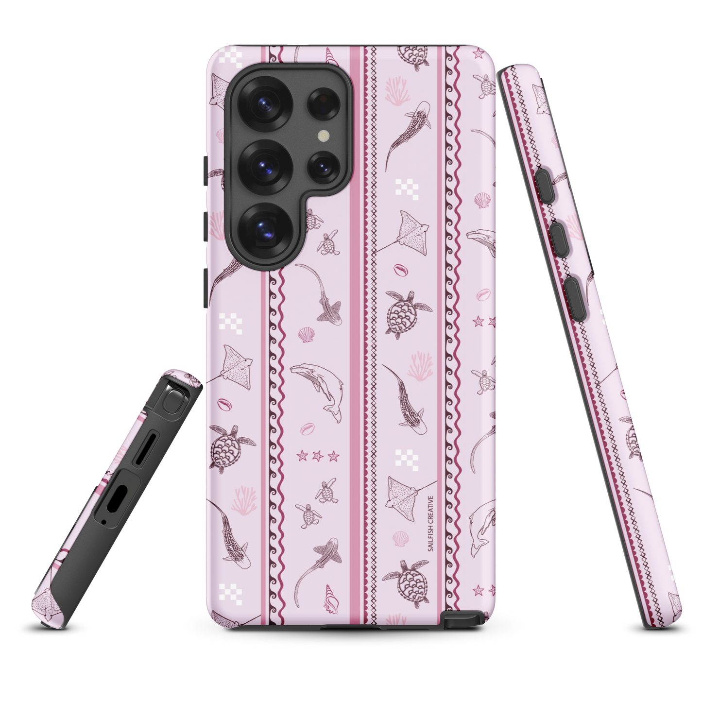 Samsung Phone Case - Orchid Candy Stripes