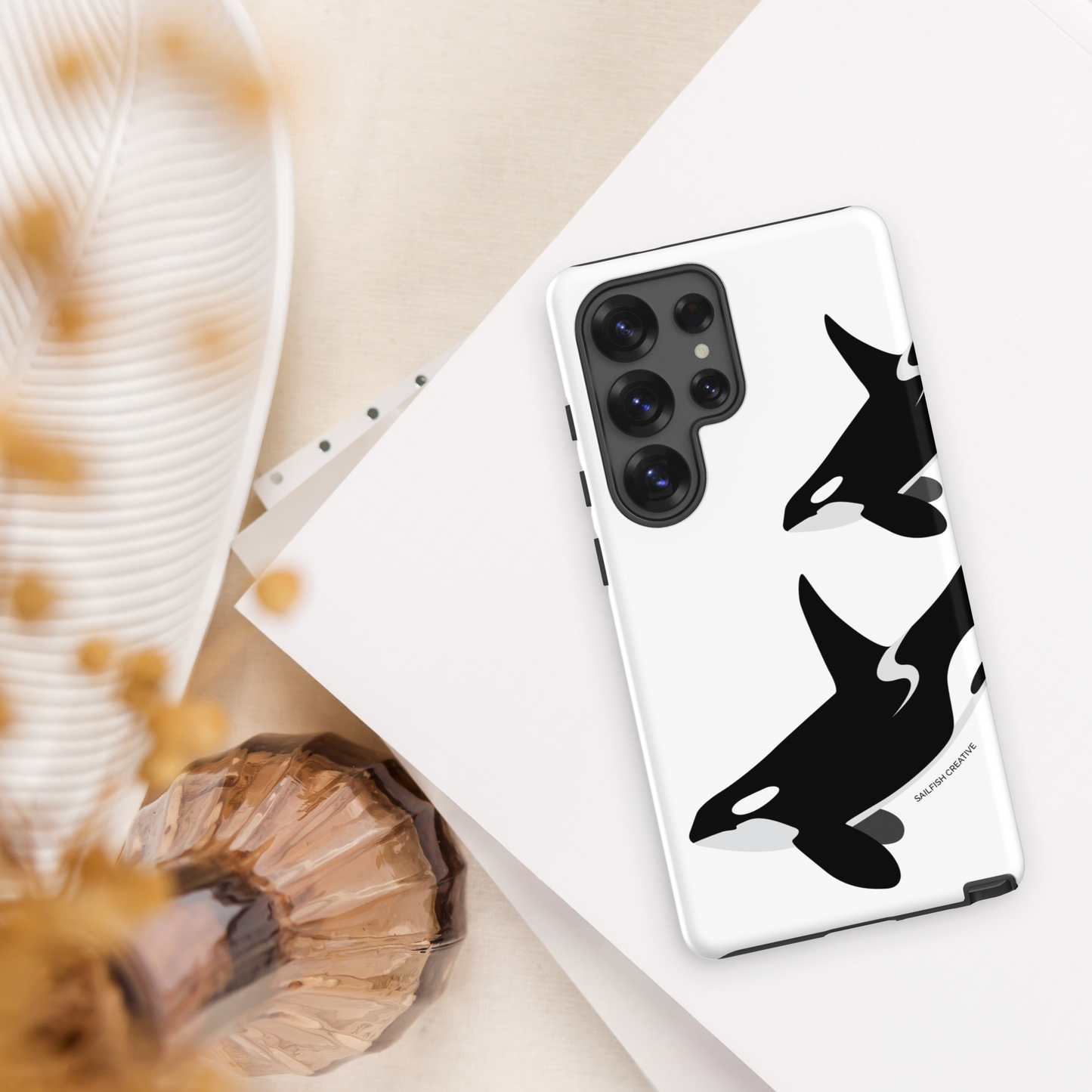 Samsung Phone Case -  Orca Killer Whale White